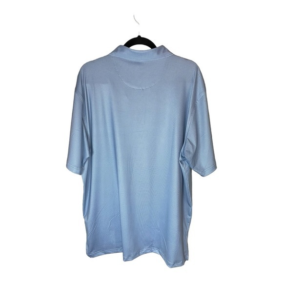 Peter Millar Short Sleeve‎ Light Blue Polo with White Polka Dots Men’s Size XL - Picture 2 of 8